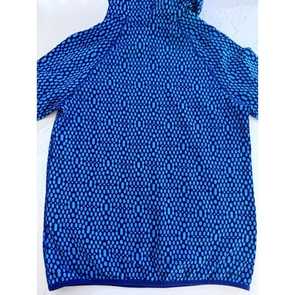 Nike Hooded Pullover Women Small Therma Fit Pockets Athleisure Hoodie Blue Dots - Picture 11 of 12
